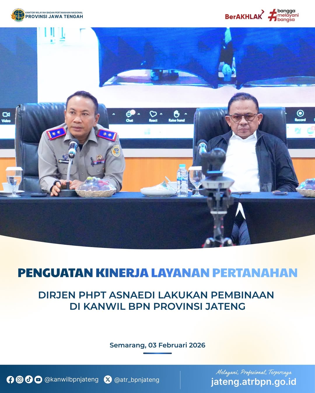 Penguatan Kinerja Layanan Pertanahan. Dirjen PHPT Asnaedi Lakukan Pembinaan Di Kanwil BPN Provinsi Jawa Tengah