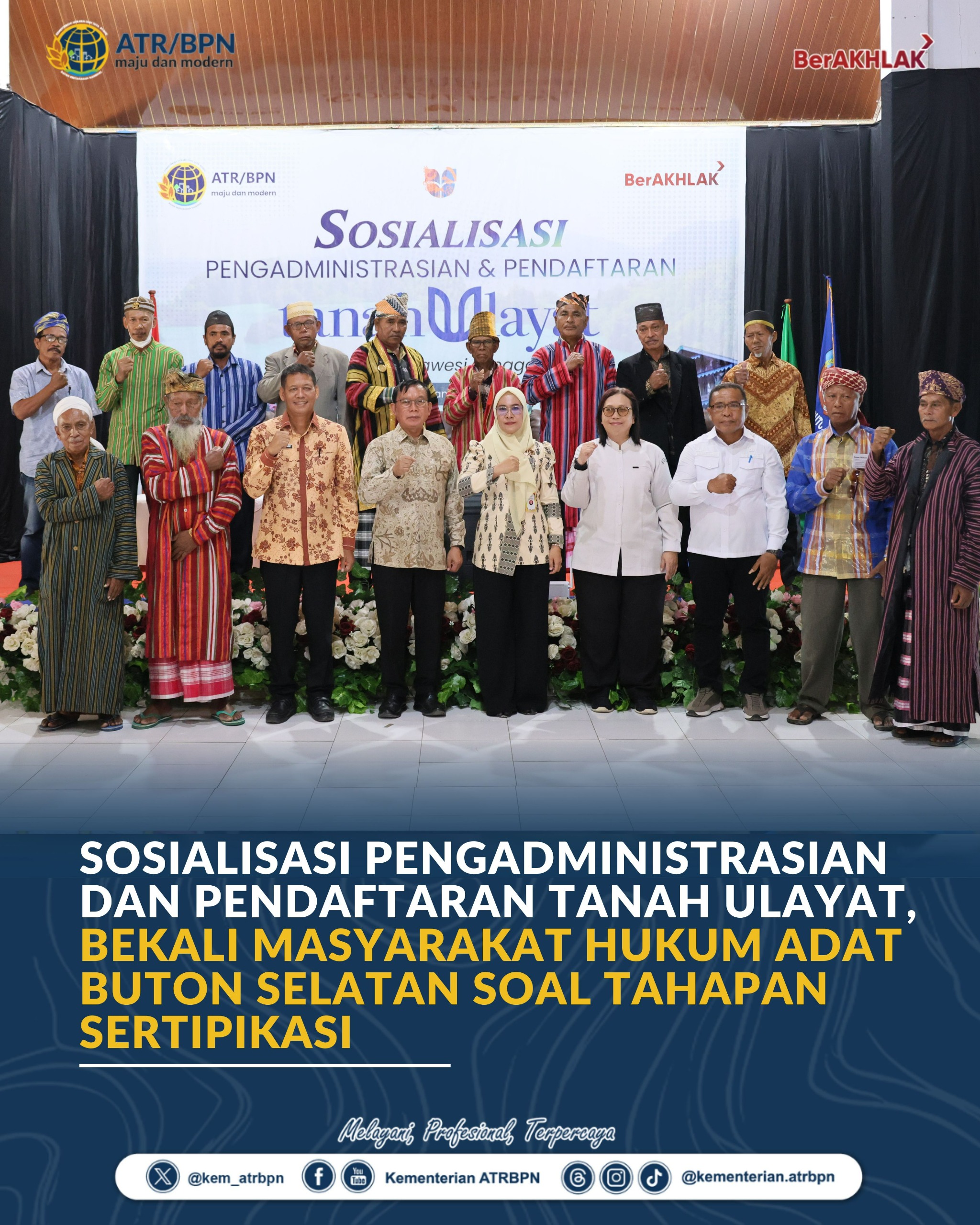 Sosialisasi Pengadministrasian dan Pendaftaran Tanah Ulayat, Bekali Masyarakat Hukum Adat Buton Selatan Soal Tahapan Sertipikasi