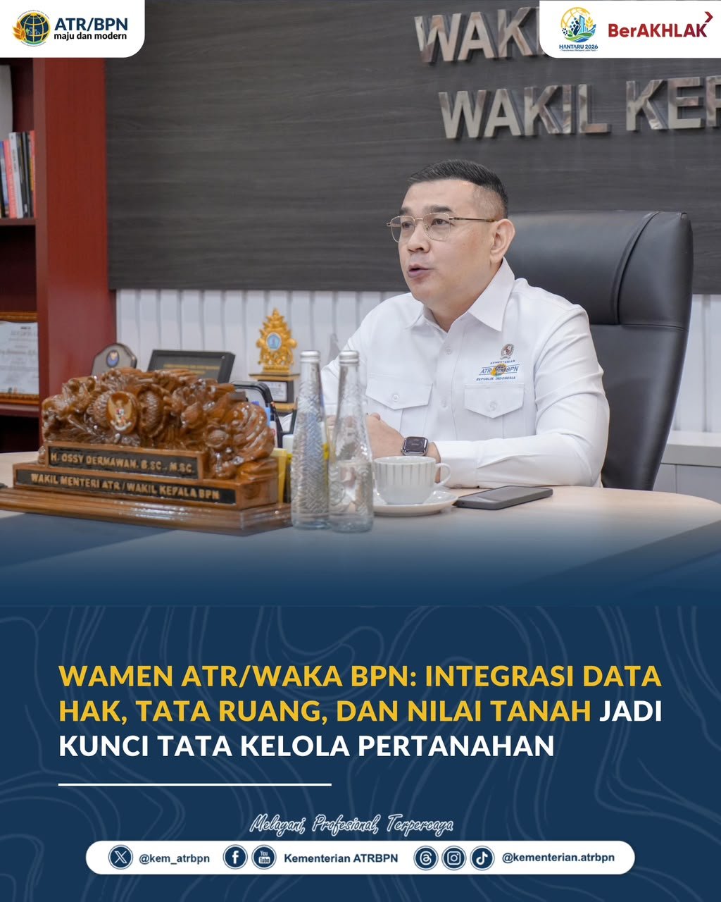 Wamen ATR/Waka BPN: Integrasi Data Hak, Tata Ruang, dan Nilai Tanah Jadi Kunci Tata Kelola Pertanahan